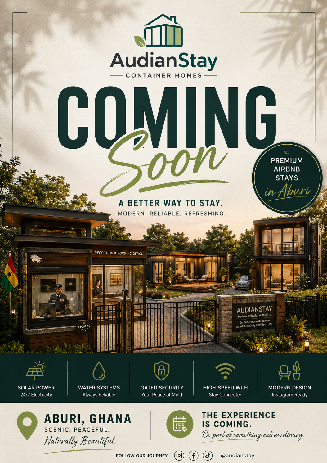AudianStay Luxury Container Homes promotional poster